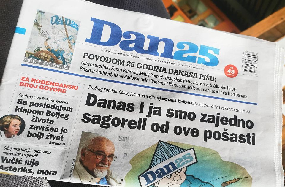 Četvrt veka lista Danas: Svakog dana na istoj profesionalnoj misiji