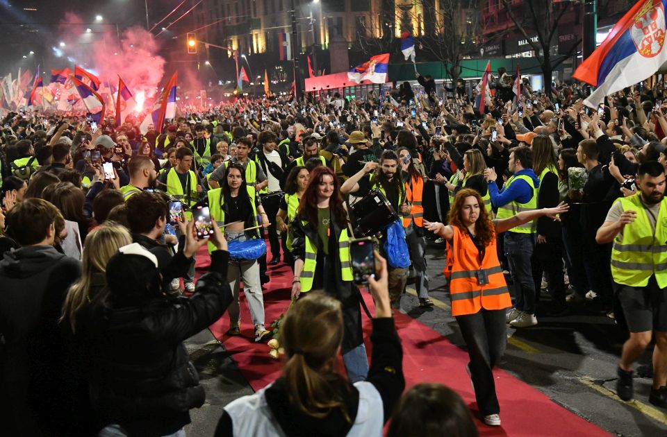 MUP: Na dočeku studenata sinoć u Beogradu oko 31.000 građana