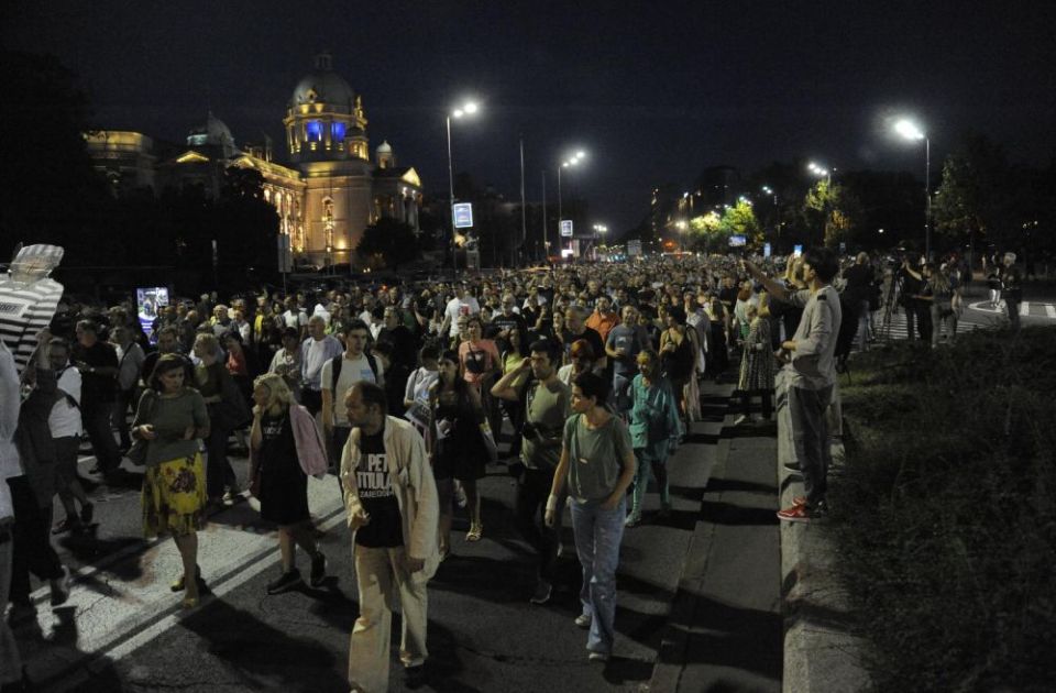 Protest "Srbija protiv nasilja" danas u Beogradu, medijskom trasom do zgrade Predsedništva