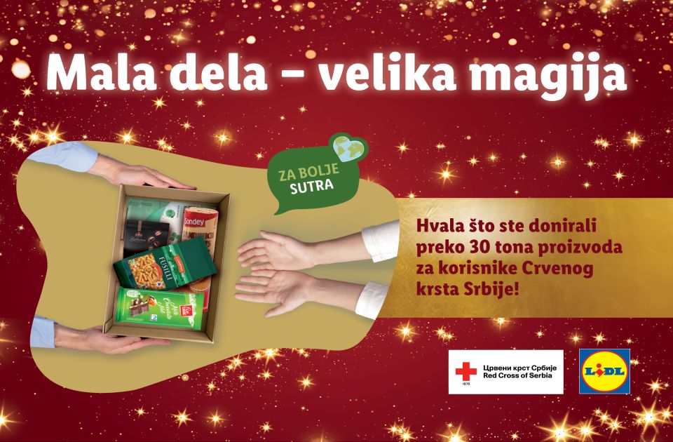 "Mala dela - velika magija": Potrošači i Lidl donirali 6.300.000 dinara Crvenom krstu Srbije